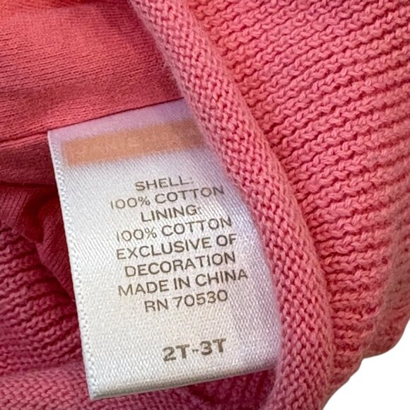 Janie and Jack Pink Sweet Confetti Embroidered Knit Beanie Hat 2-3T 2004 Vintage - Picture 5 of 6